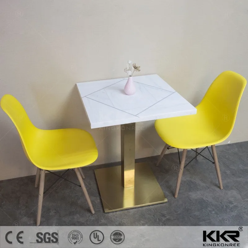 Современный обеденный стол и стулья mcдональд с твердой поверхностью на заказ для ресторана, продажа