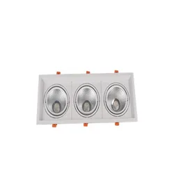 AR70 Recessed Triple Heads LED Grille Light 12W Ceiling Lights for Residential