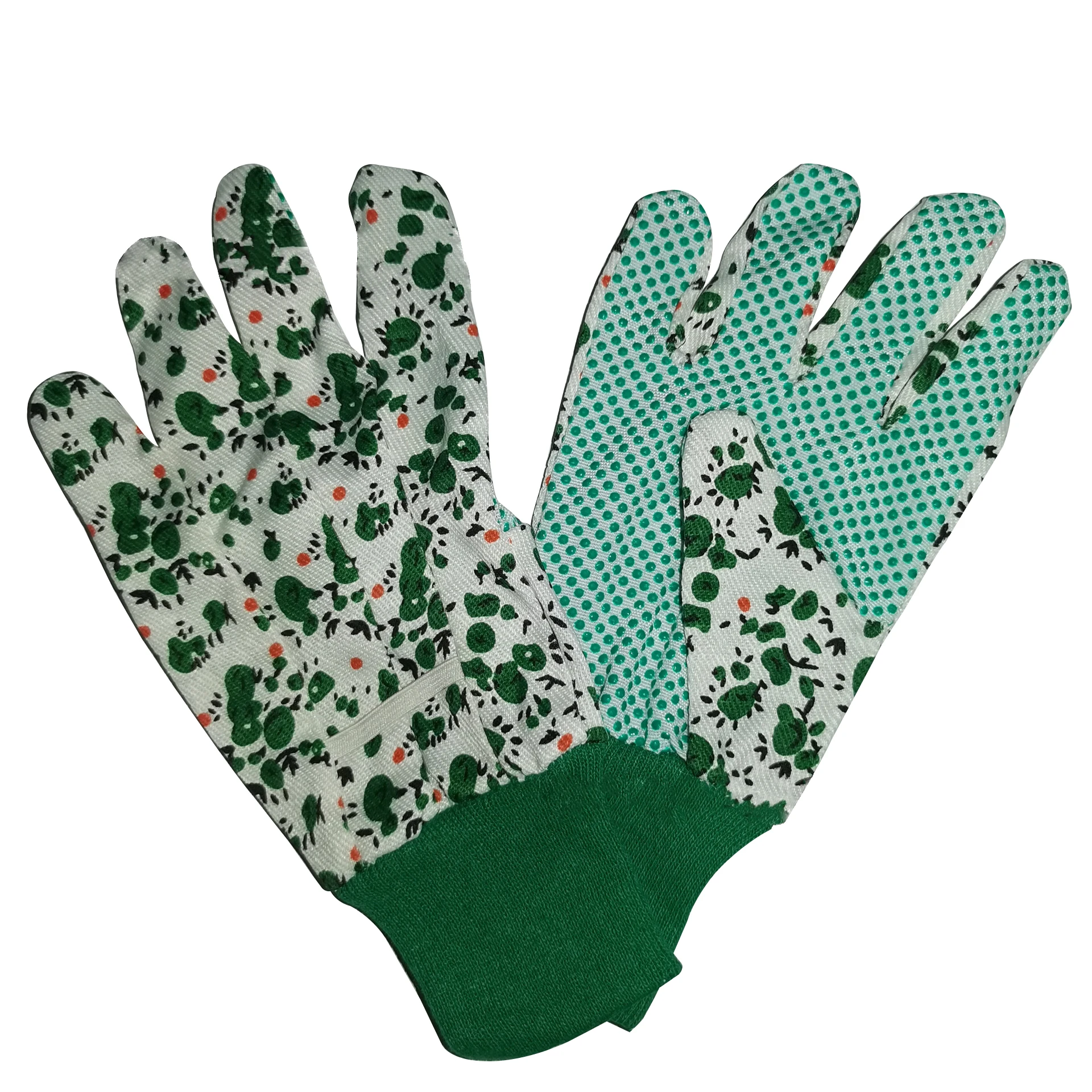 Wholesale PVC dot bead twill printing garden agricultural handling work protection garden gloves