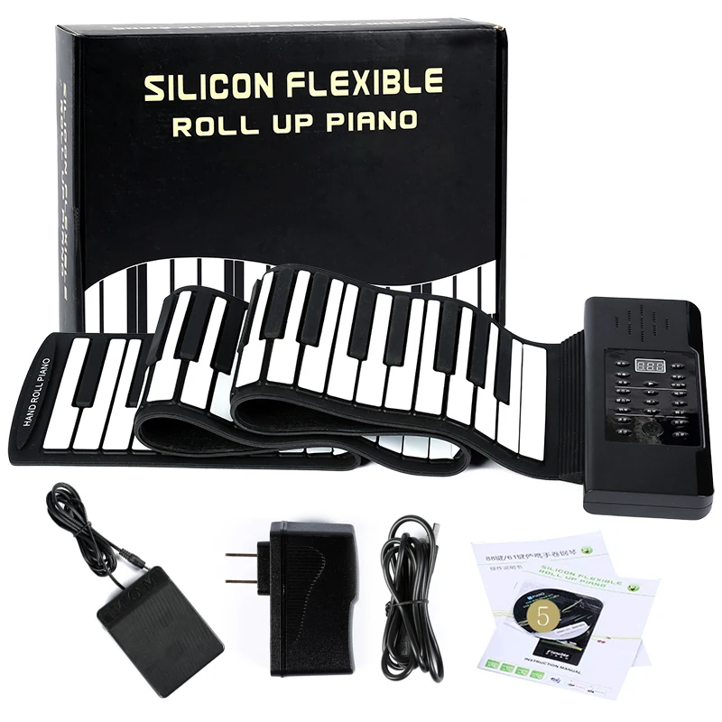 XS8802 Musical Instrument Digital 88 Keys Roll Up Piano Keyboard Foldable Electric Organ