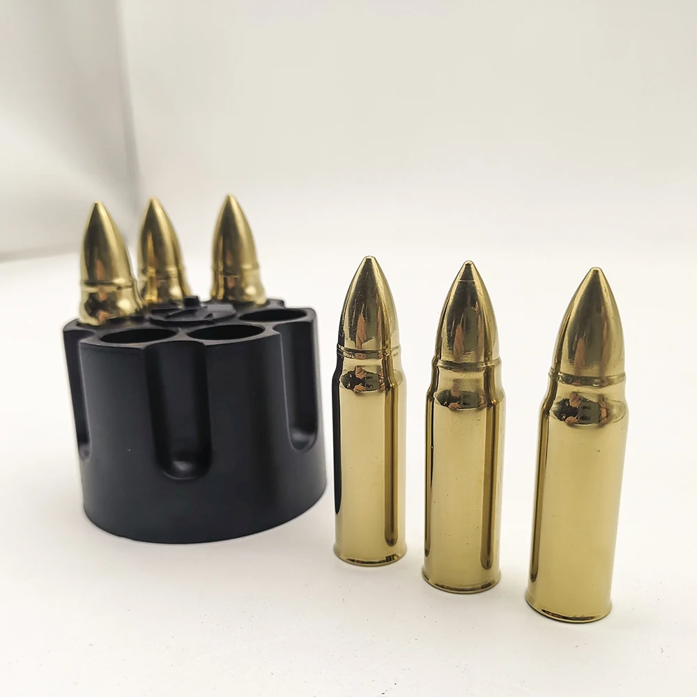 
Metal cooling stone frozen stainless steel bullet shaped whiskey stones gift set for men 