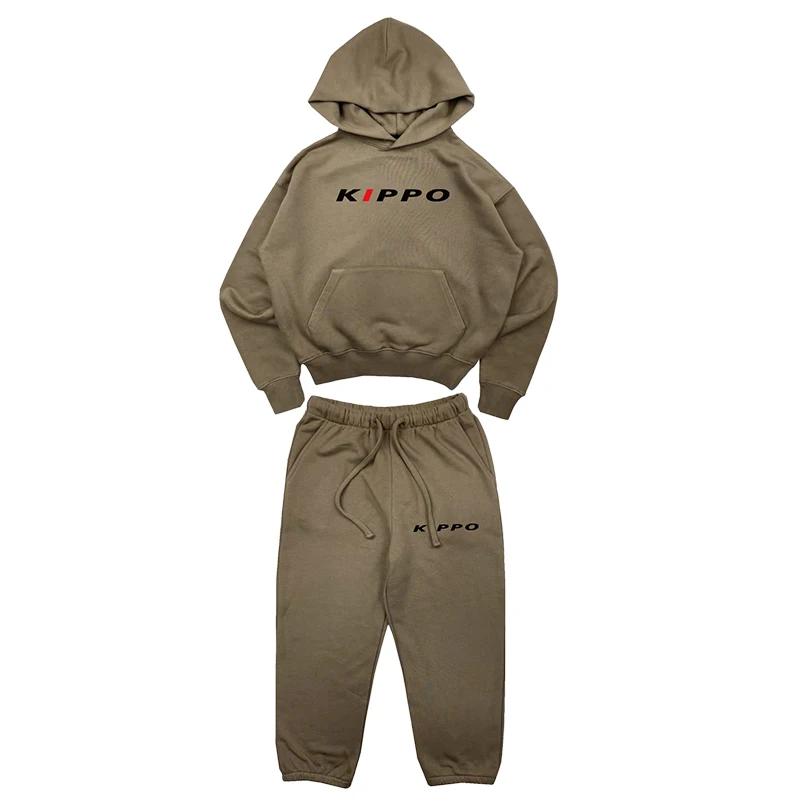 children winter clothes sports winter jacket and pants high street loose hoodie and sweatpants kids sports suit for boy and girl