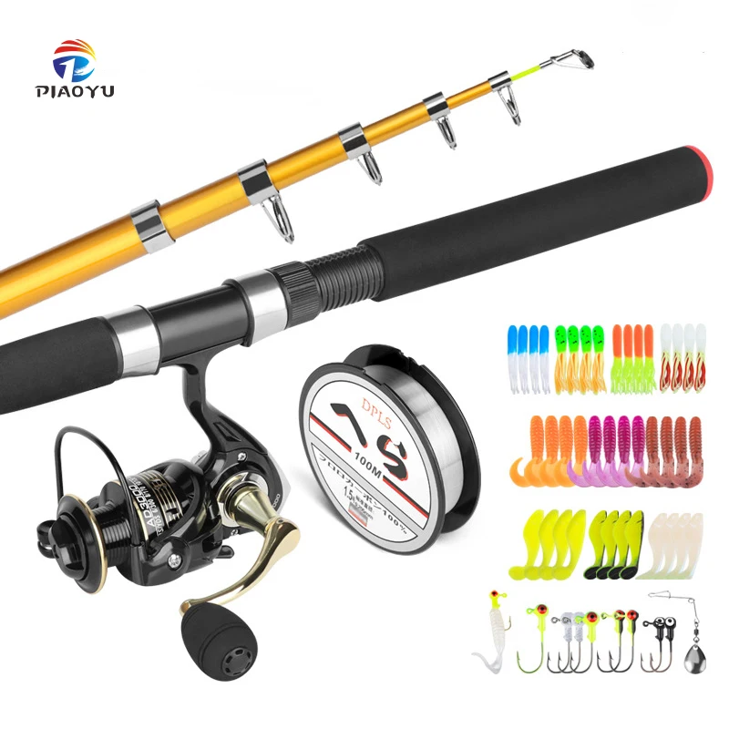Piaoyu fishing reel sea rod set fishing reel soft bait hook combination fishing tackle