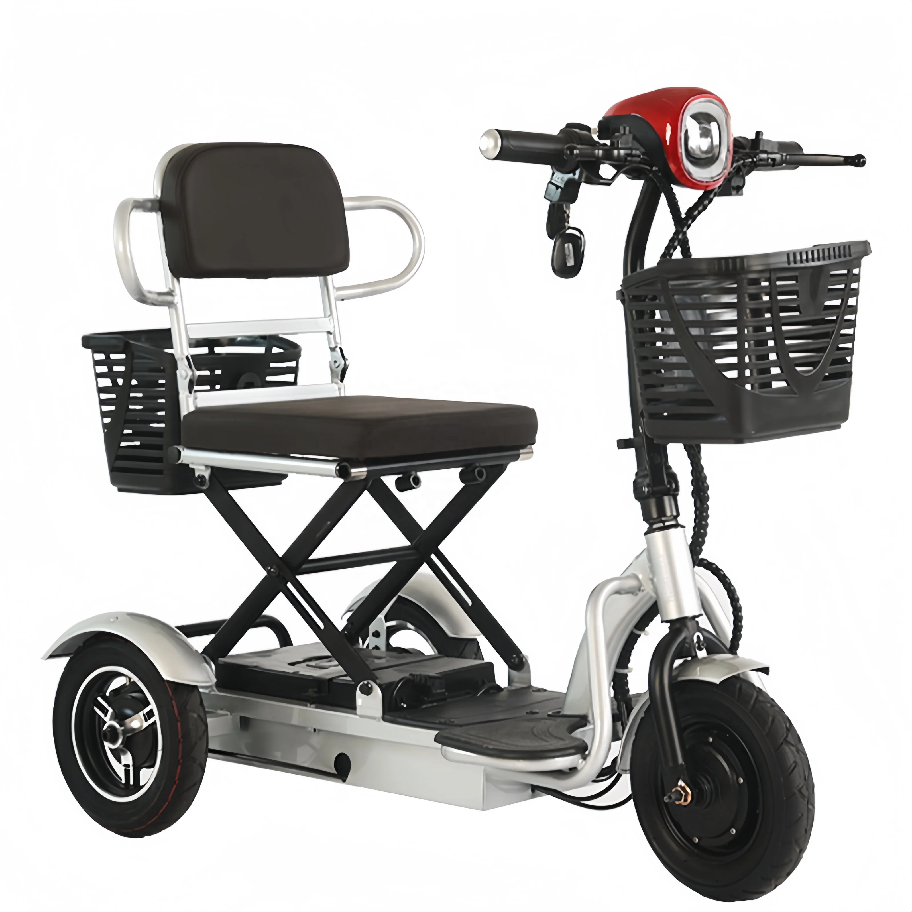 Best Selling Lightweight Folded Electric Tricycle Removable Battery Electric Scooters for Disabled