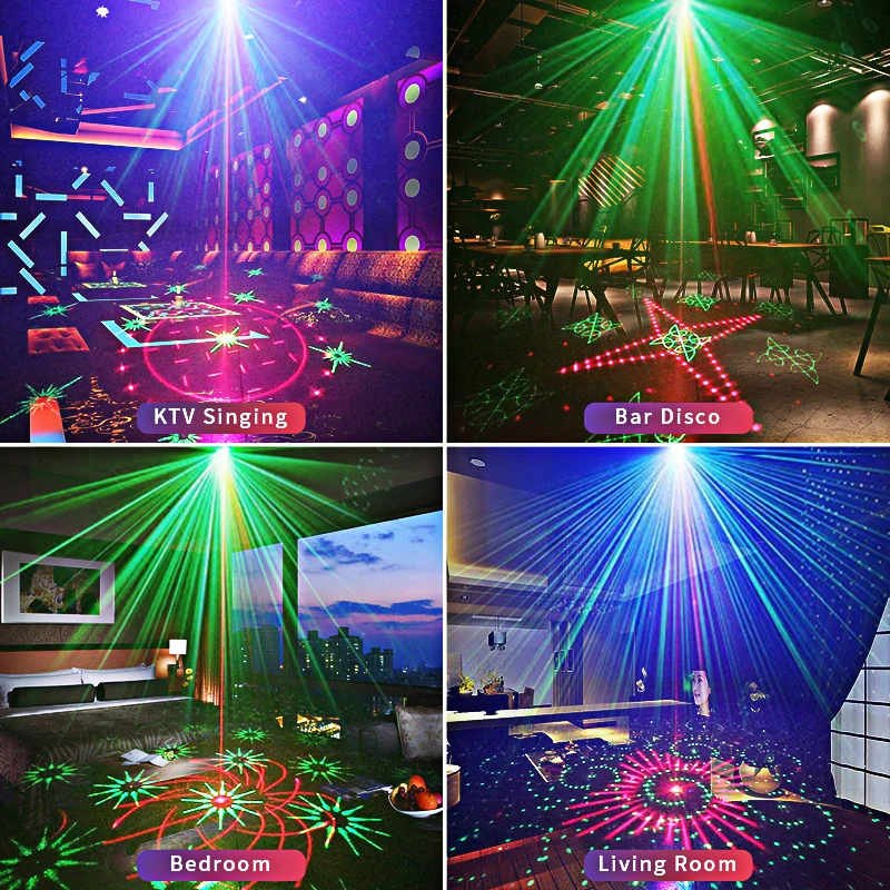 Sound Activated Speed Control Mini 3 in 1 DJ Strobe Lights lazer discoteque dj disco light party lights for bars Nightclub