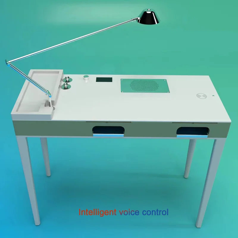 Custom beauty nail confession manicure table furniture with fan