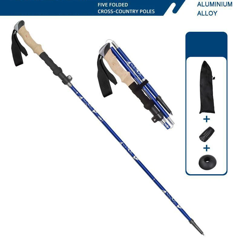 7075 Aluminum Alloy Adjustable Lightweight Folding Walking Hiking Sticks Trekking Poles With Quick Lock