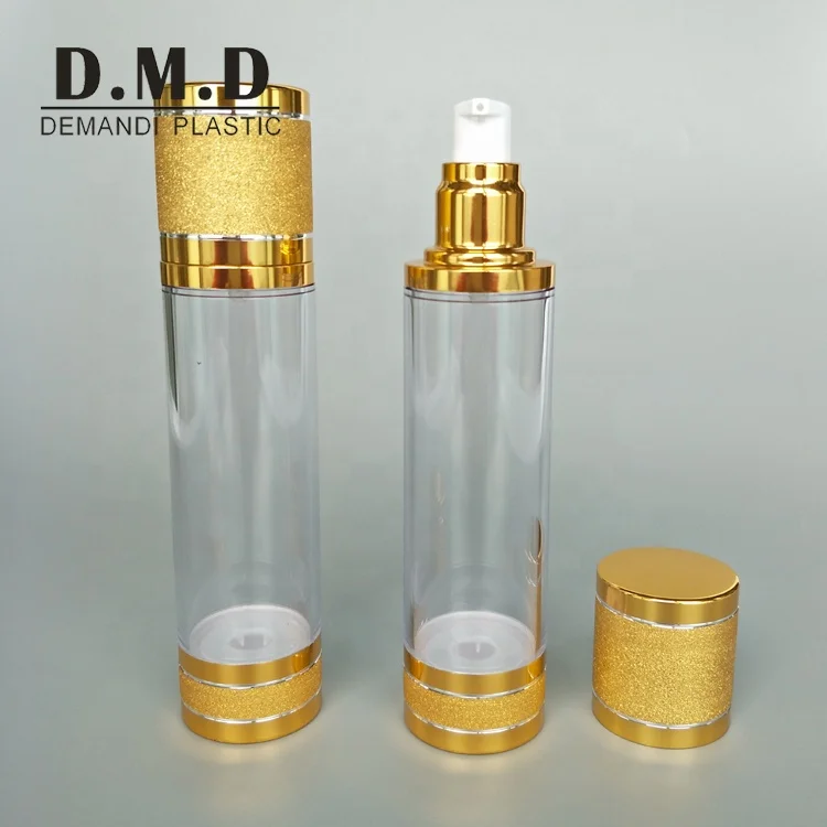 Custom logo 15 ml 30ml 1 oz 50 ml 80ml 100 ml 120 ml 4 oz empty airless pump bottle with silver cap