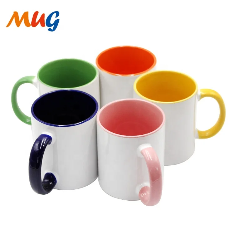 wholesale zibo factory produce 11oz white blank  sublimation mug ceramic coated coffee cup ceramic mug