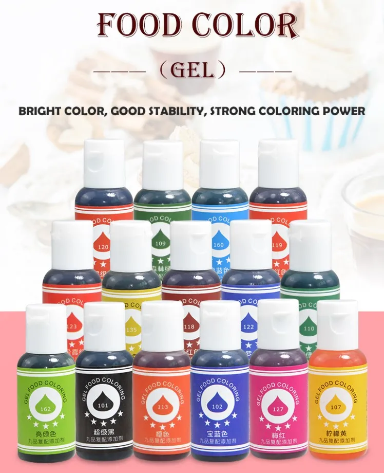 Food Colorant /pigment/ natural fruit Gel 41 color for your choose 21G each bottle