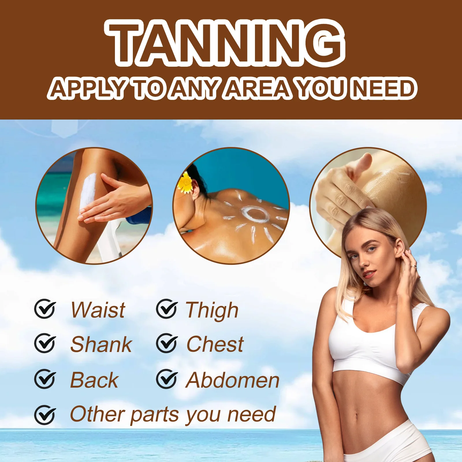 Shine Brown Tanning Lotion Summer Gel repairing Sunburn of Copper Skin Shine Brown Tanning Cream
