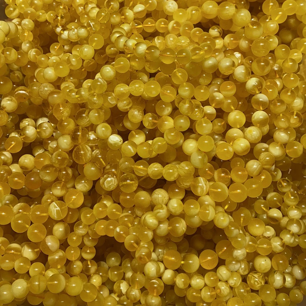 Natural amber Baltic Russia high quality gold white amber cheap amber Muslim prayer beads Amber Beads Bracelet rosary