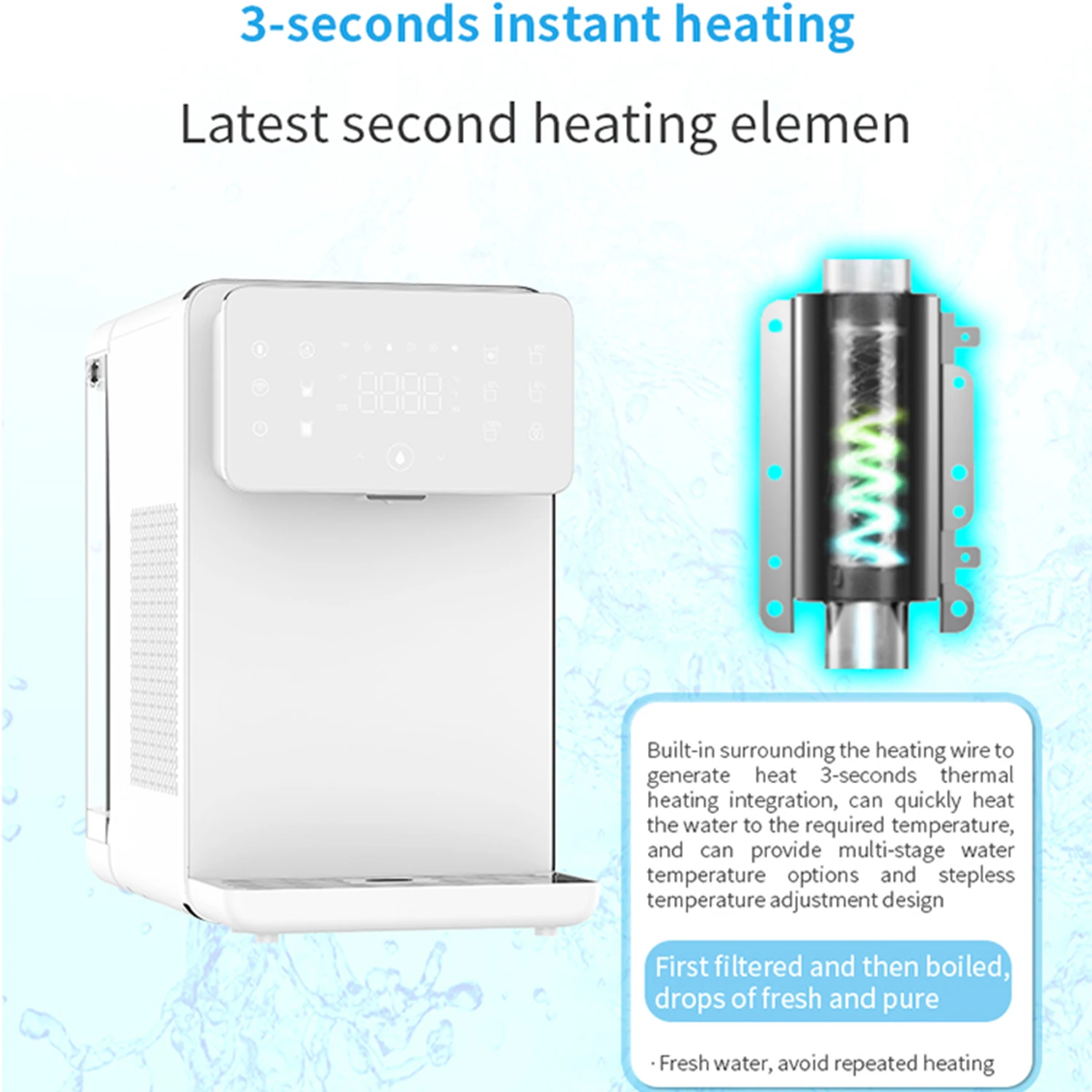 Household Desktop Reverse Osmosis RO Reverse Osmosis UV Hot And Cool Water Dispenser And Purifier