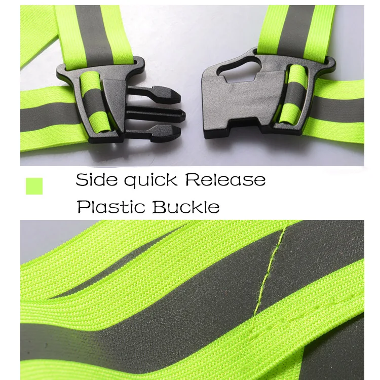 Gina High Visibility Adjustable Reflective Belt Straps Reflective Running Vest for Night Running Cycling Dog Walking Jogging