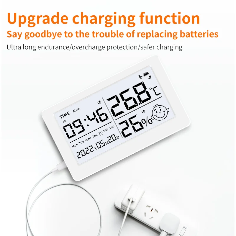 Factory price LX8115 digital thermometers Indoor hygrometer Room temperature Multifunctional alarm clock Thermometer hygromet