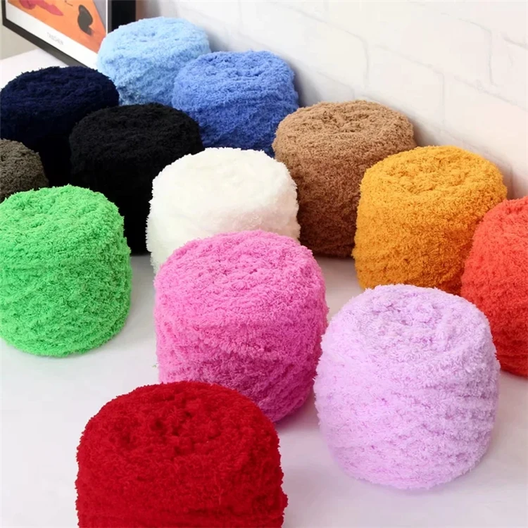 Competitive Price Polyester Yarn Coral Fleece Cotton Hair Thread For Knitting