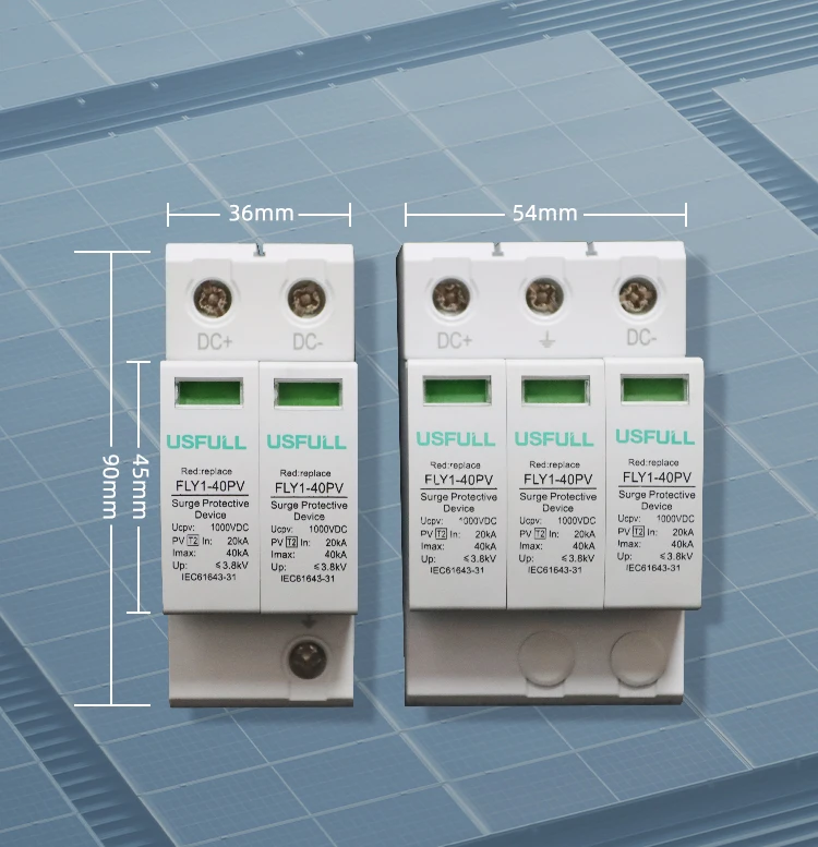 USFULL Factory Surge Protection Device DC SPD  20KA 40KA 600V 1000V Thunder Suppressor for Home Household 2Pole 3Pole
