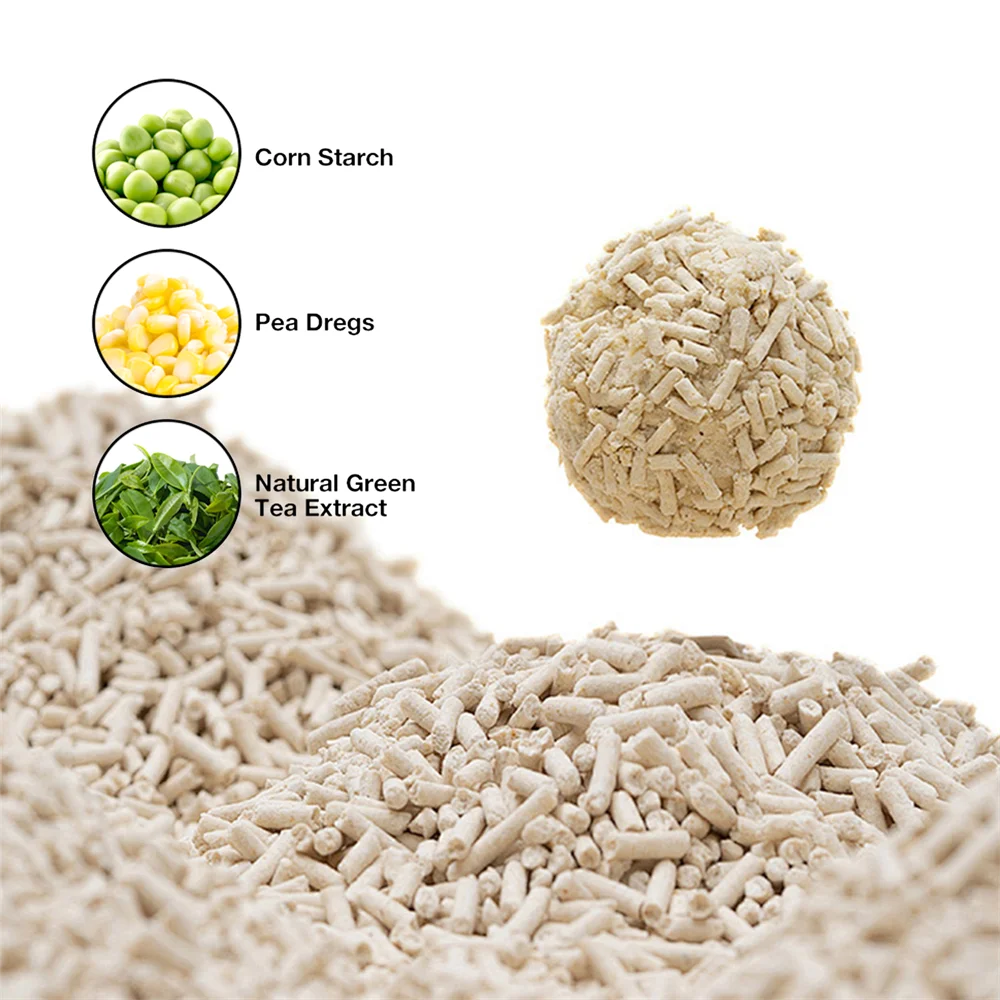 Natural Odor Control Tofu Cat Litter Fast Clumping Strong Absorbent Water Flushable Cat Litter 5.5lbs