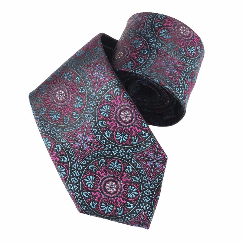 100% Silk Wholesale Flower Ties High Quality Italian Factory Jacquard Fabric Neckties For Men Custom Logo Ties