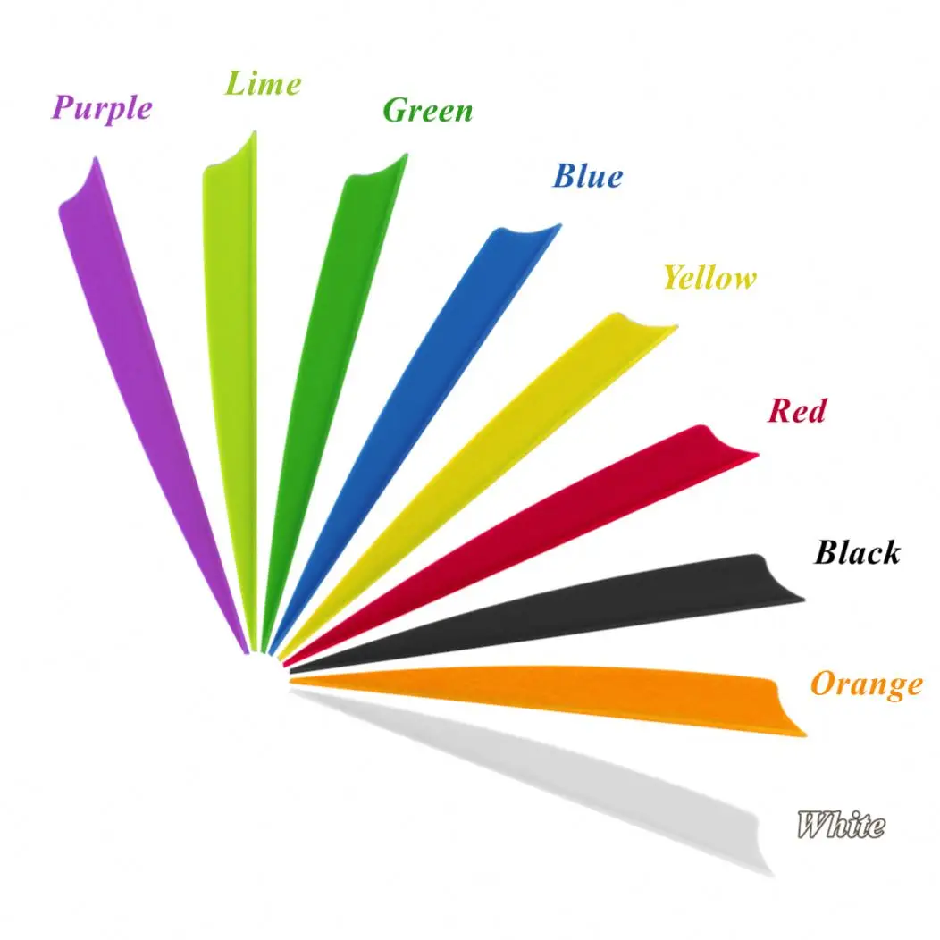 Archery Carbon Arrow Fletching Vanes 4 Inch Shield Shape Plastic Arrow Feather for DIY Hunting Arrow Shaft