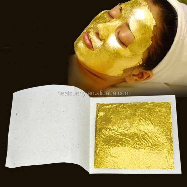 Chinese Factory Private Label 24k Gold Decoration Leaf Foil Sheets Paper For Beauty Skin Face Care Facial Mask