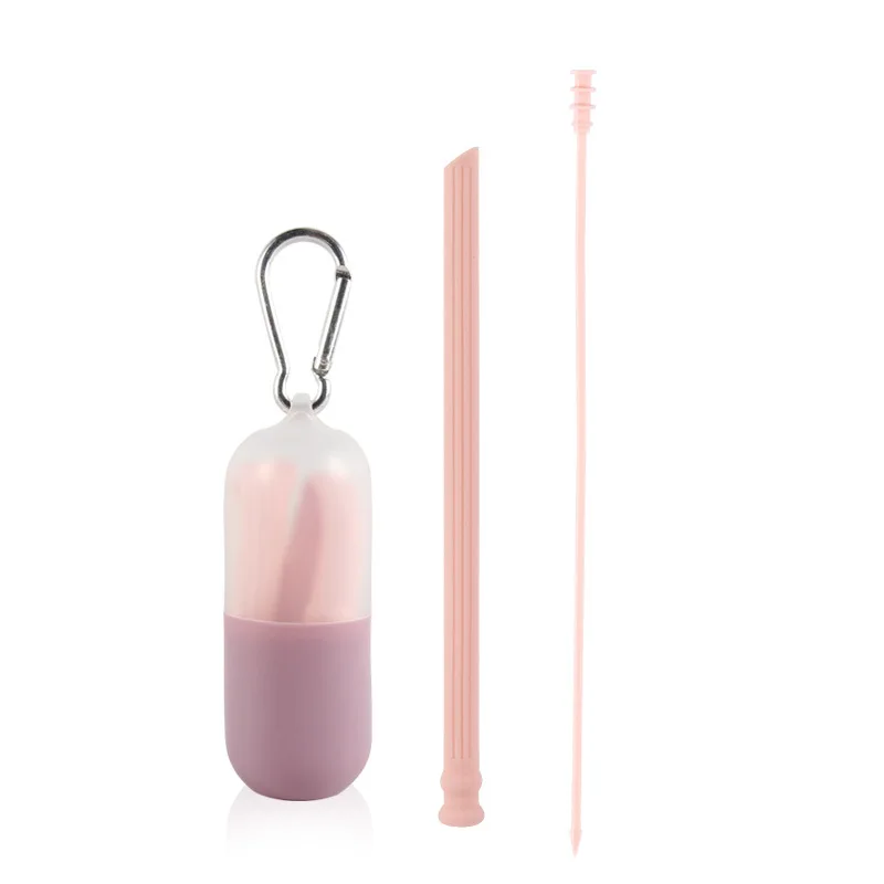 Reusable Straws Silicone with Case BPA Free Reusable Straws Drinking Silicone for Cold or Hot Travel Straws with Case