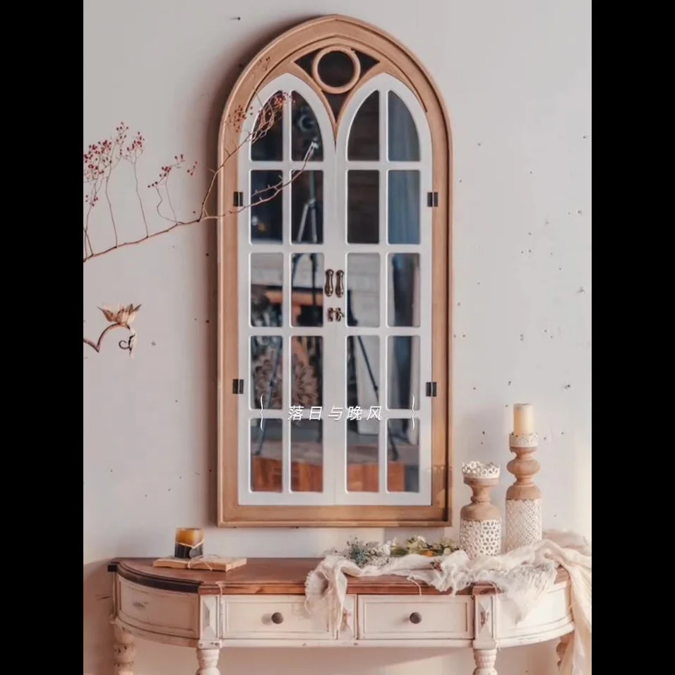 Amazon Best Sale Wall Decor Mirror Living Room Window Decor Wholesale Wood Frame Home Mirror