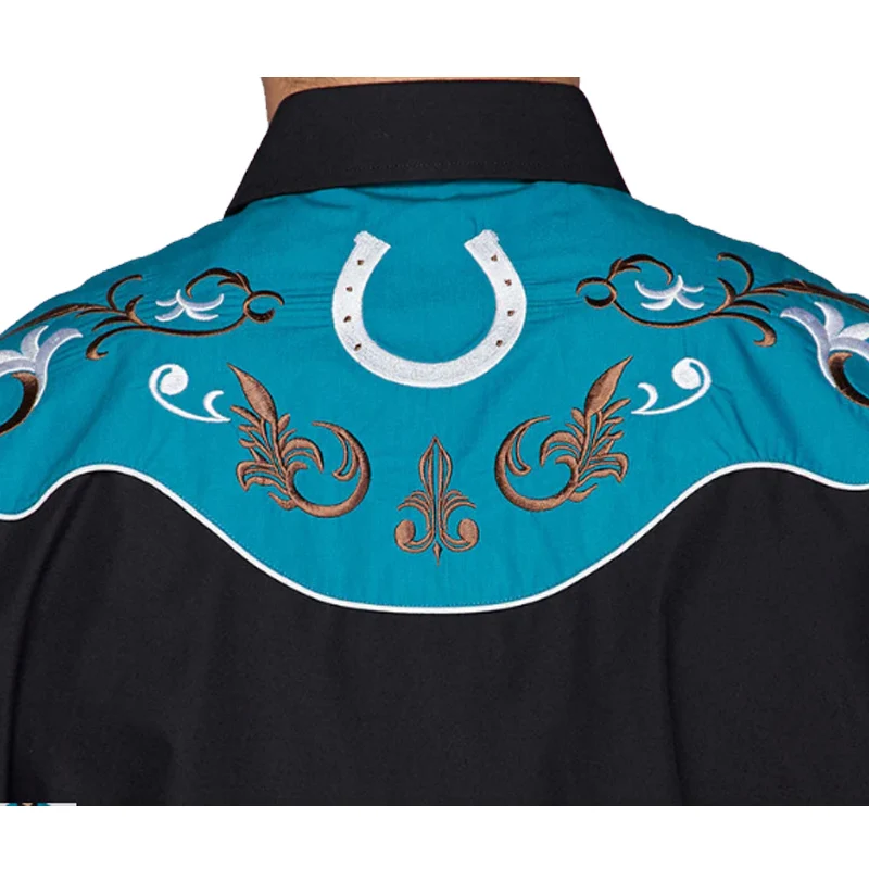 Rodeo Men Stylish Western Cowboy Shirt Long Sleeve Slim Fit print Shirts