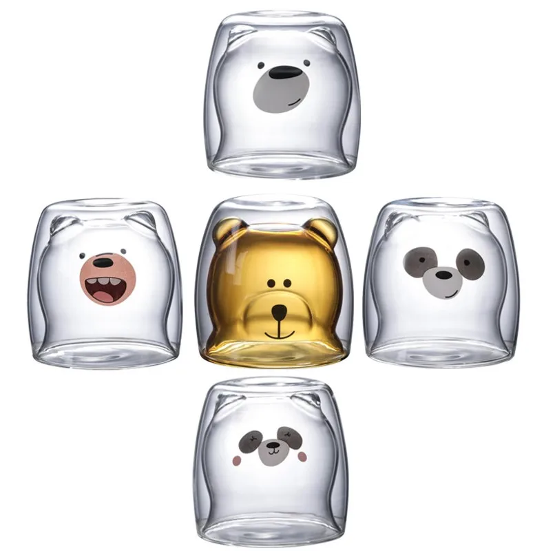 
High borosilicate double wall glass coffee cup 200ml 