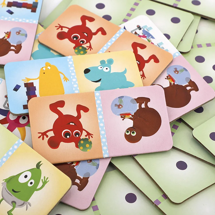 Kids Educational Toy Gift box Packaging Paper Cardboard Colored Customized Domino Cards Game Set Toys