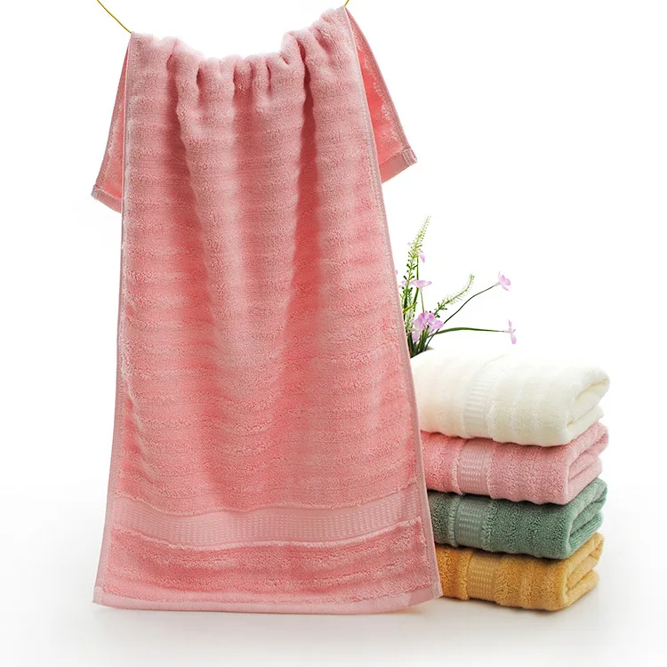 
direct factory buy bamboo towel with wave design jumpping volour towel thick and soft wholesale china product bath face towel 