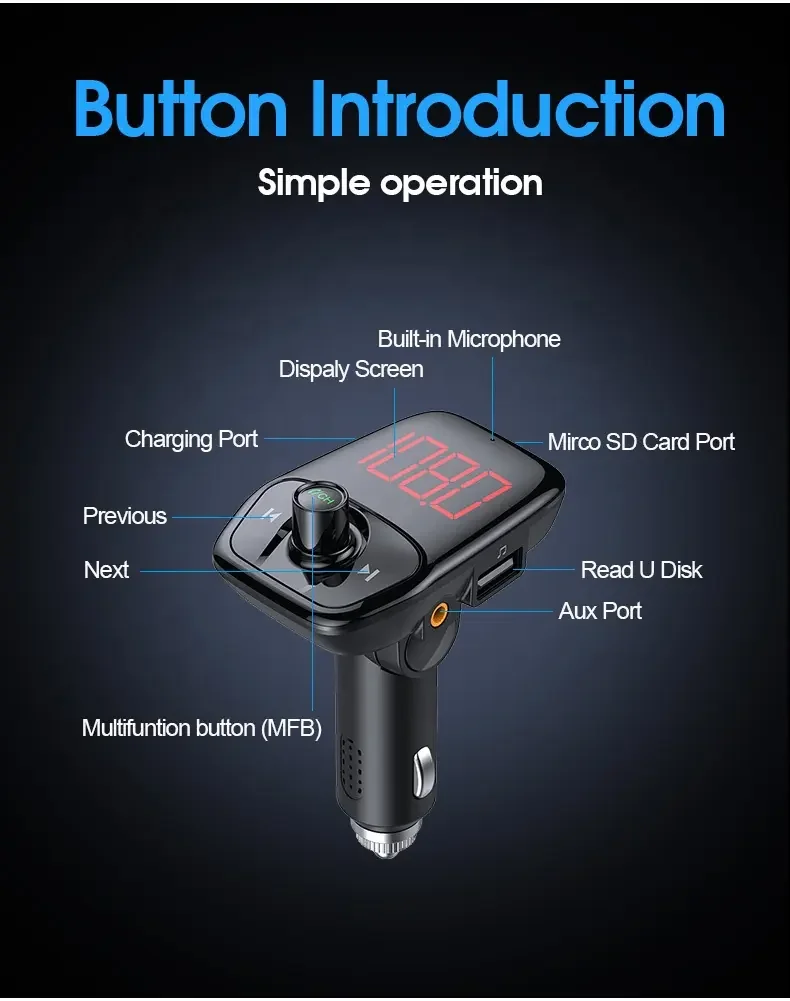 tooya car MP3 blue tooth T17 car lossless sound quality MP3 player car modulator blue tooth fm transmitter