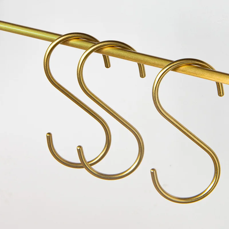 High Quality Multipurpose  Brass Hooks S Shape Hangers For Kitchen And Bathroom