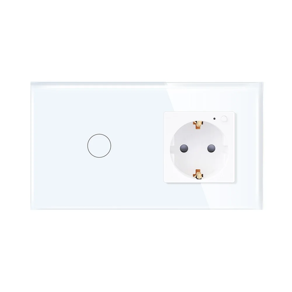 TAWOIA 1gang EU Standard Touch Switch And Wifi Germany Socket For Smart Home Wifi Smart Socket