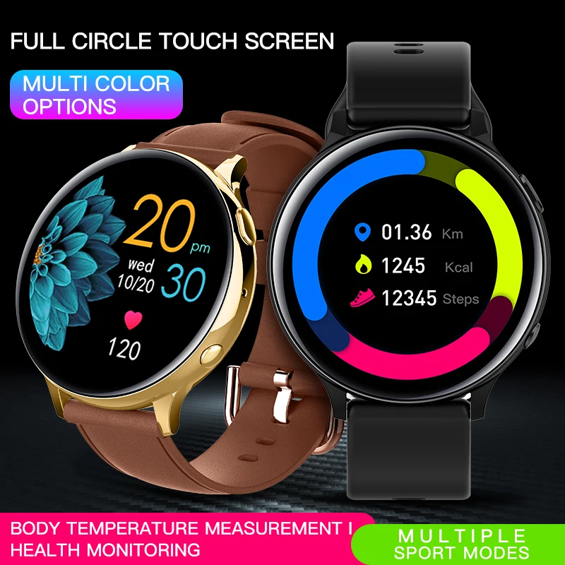 S20 Pro Fashion Body Temperature Blood Oxygen Sport Monitor Waterproof Round Smartwatch Smart Watch