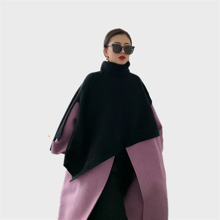 Женский Длинный Тренч из 100%-ной шерсти, 100% кашемировое пальто