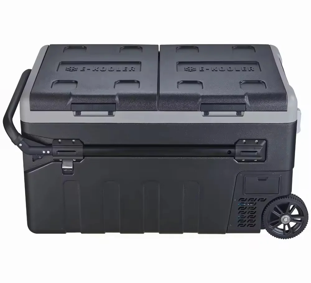 12 Volt 12v 24v 75l/95 Dual-Zone Dual-Temperature Rechargeable Charge Fridge Portable Car Refrigerator For Camping With Battery