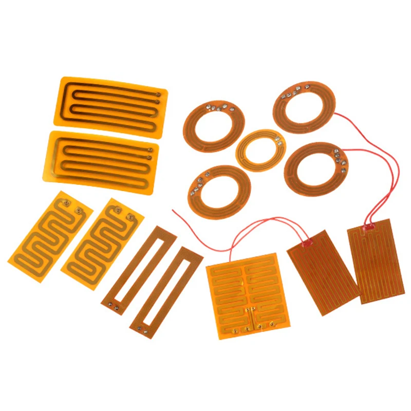 customized 5v 12v 24v 36v 48v industrial electric adhesive pi heating film flexible kapton polyimide heater