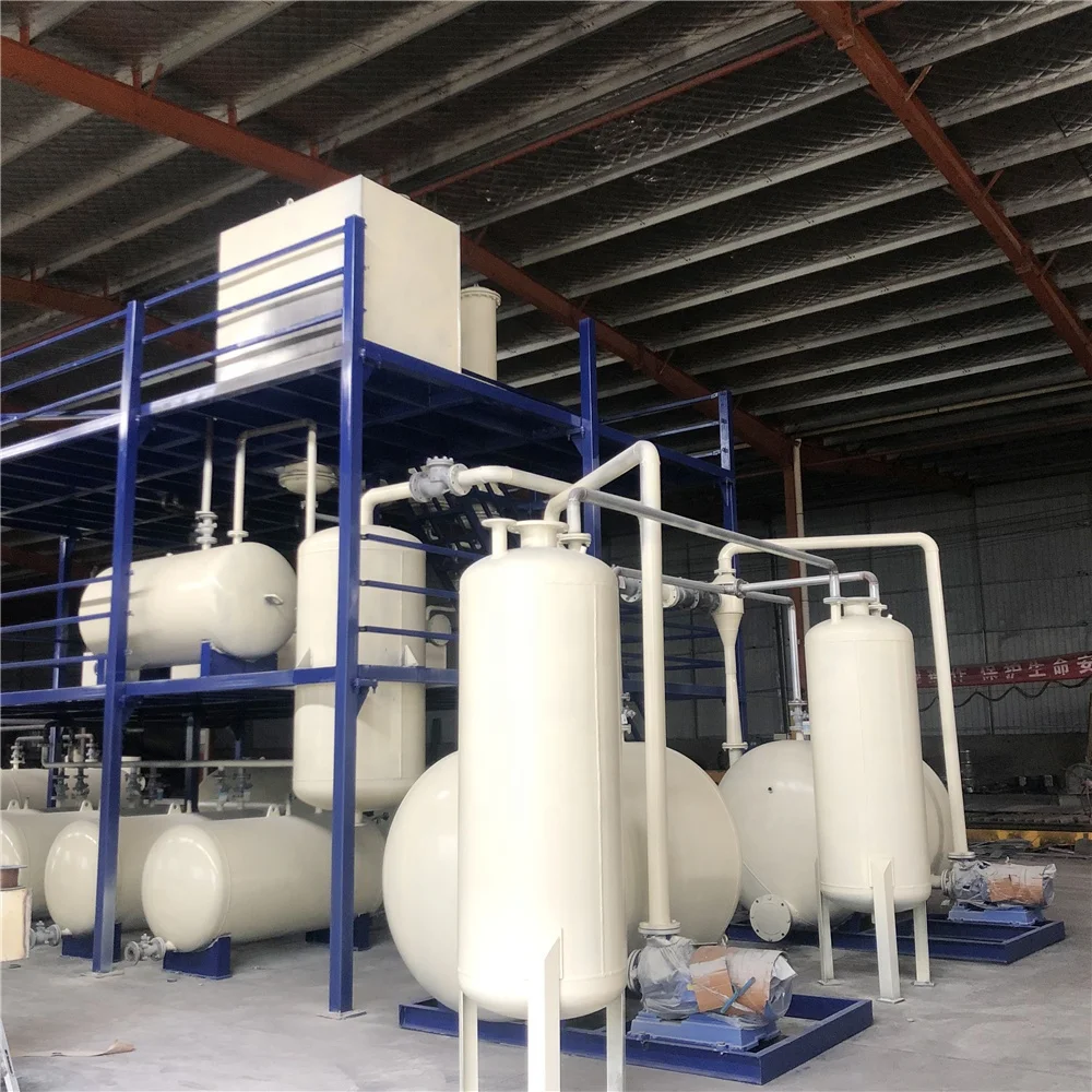 A factory in which gasoline, diesel, base oil, kerosene are distilled from crude oil