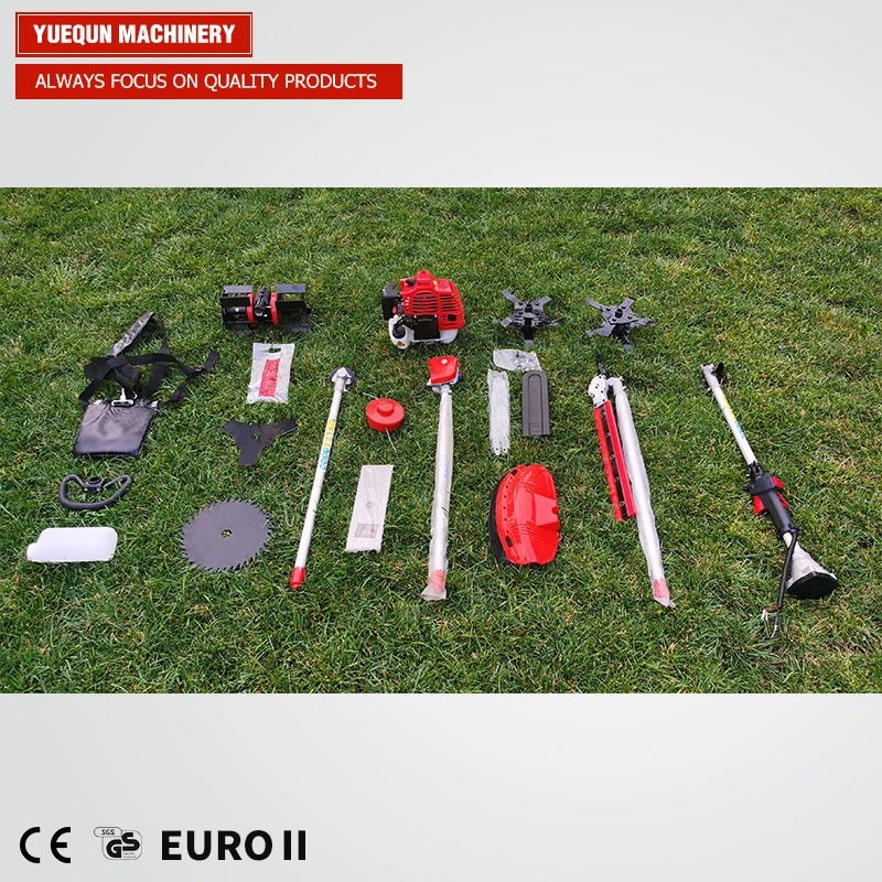 4 in 1 multifunctional brush cutter with hole chain saw,blade, hedge trimmer and trimmer head for trimmer line