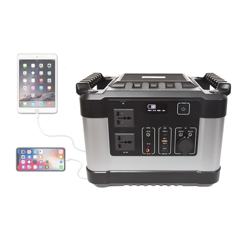 Портативная электростанция на солнечной батарее, 1000 Вт, зарядная станция для телефона, солнечная электростанция для кемпинга