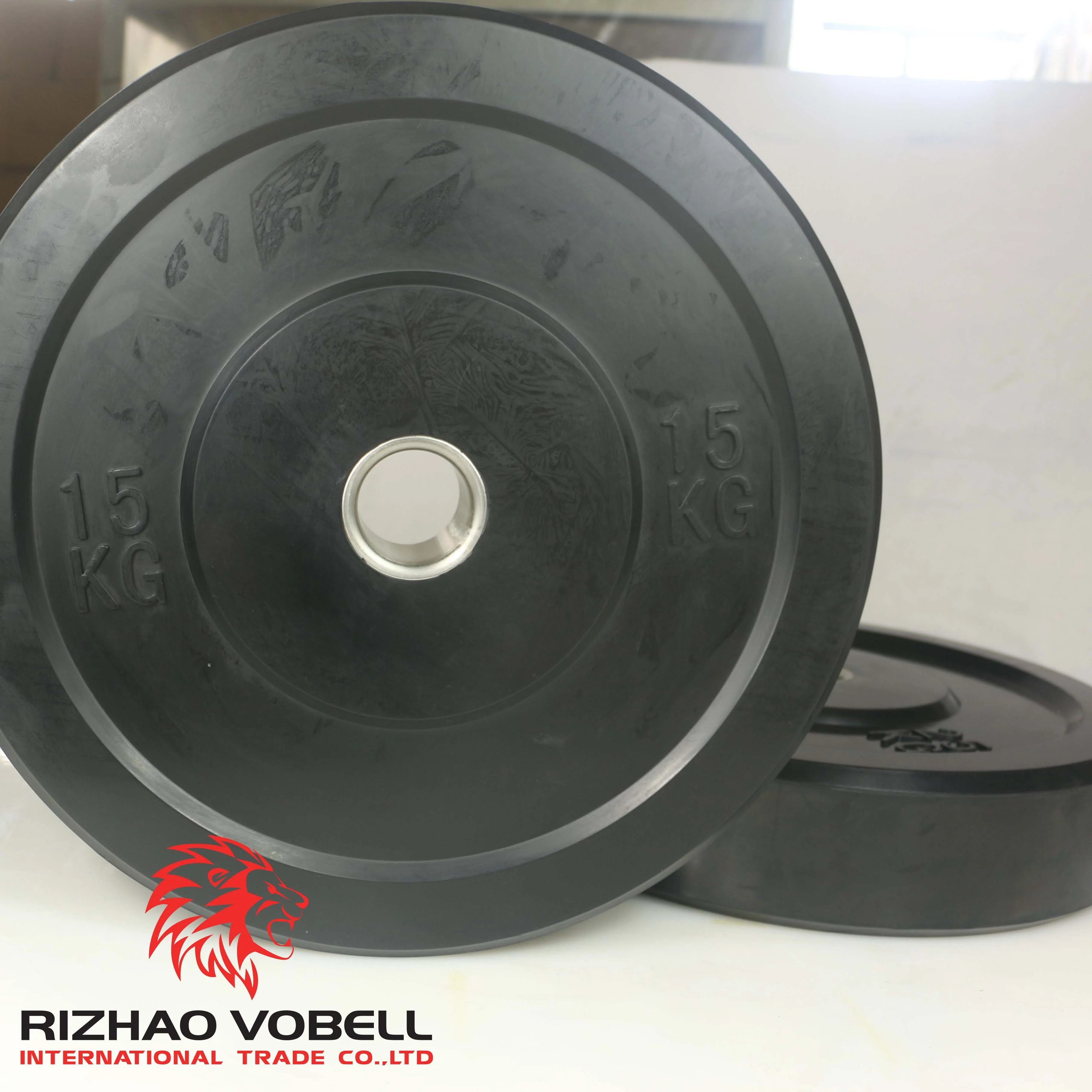 Gym Training Equipment 5-25KG Weightlifting Barbell Plates Black Rubber Bumper Plate