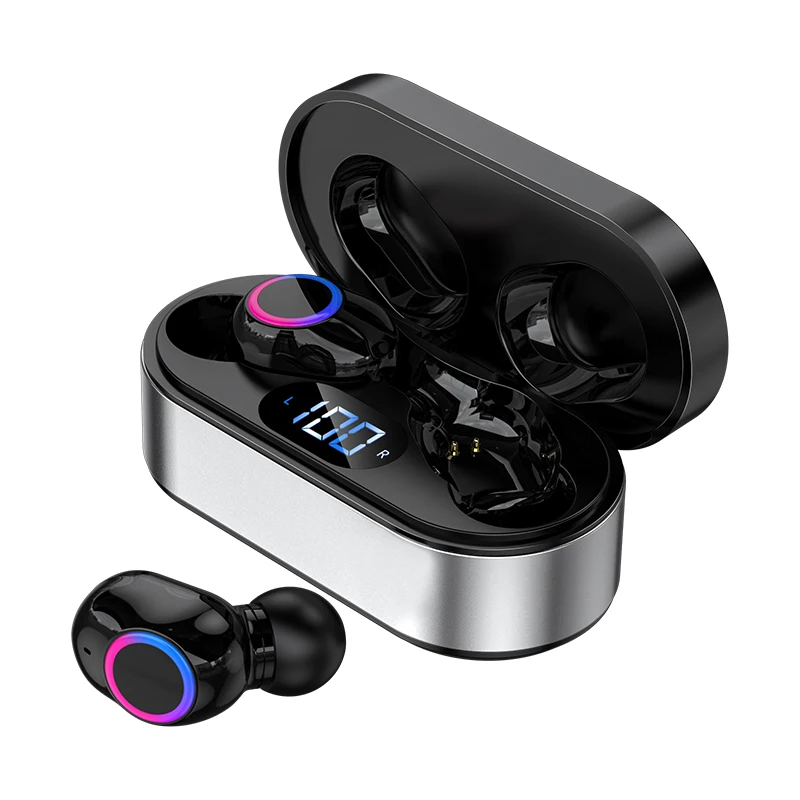 Headset Active Noise Cancellation Sport Music MINI Earbuds Wireless Headphones TWS F12 stylish metal earbuds