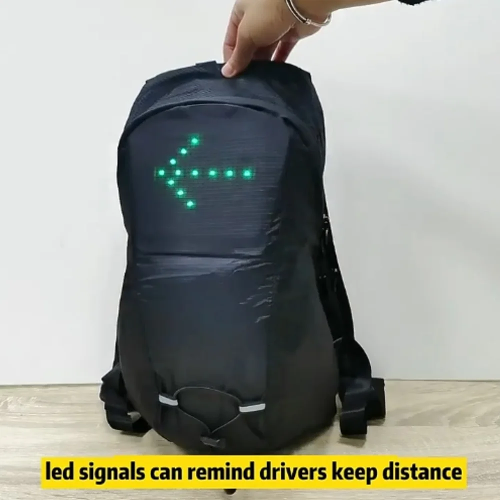 Hot Premium Remote Control LED Light Turn Signal Bike Cycling Hiking Outdoor Night Safety Waterproof Bag Custom Backpack