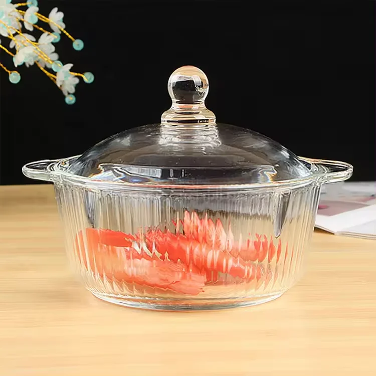 Hot Selling  Double Ear Handle Noodle Soup Salad Glass Bowl