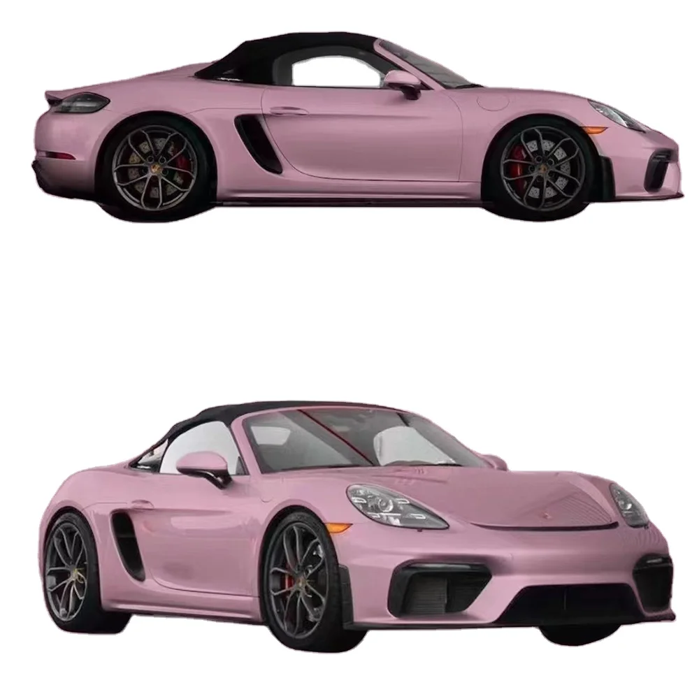 WRAPMASTER 1.52*18metre wulong milk pink PET gloss automotive vinyl wrap for cars vinyl wrapping