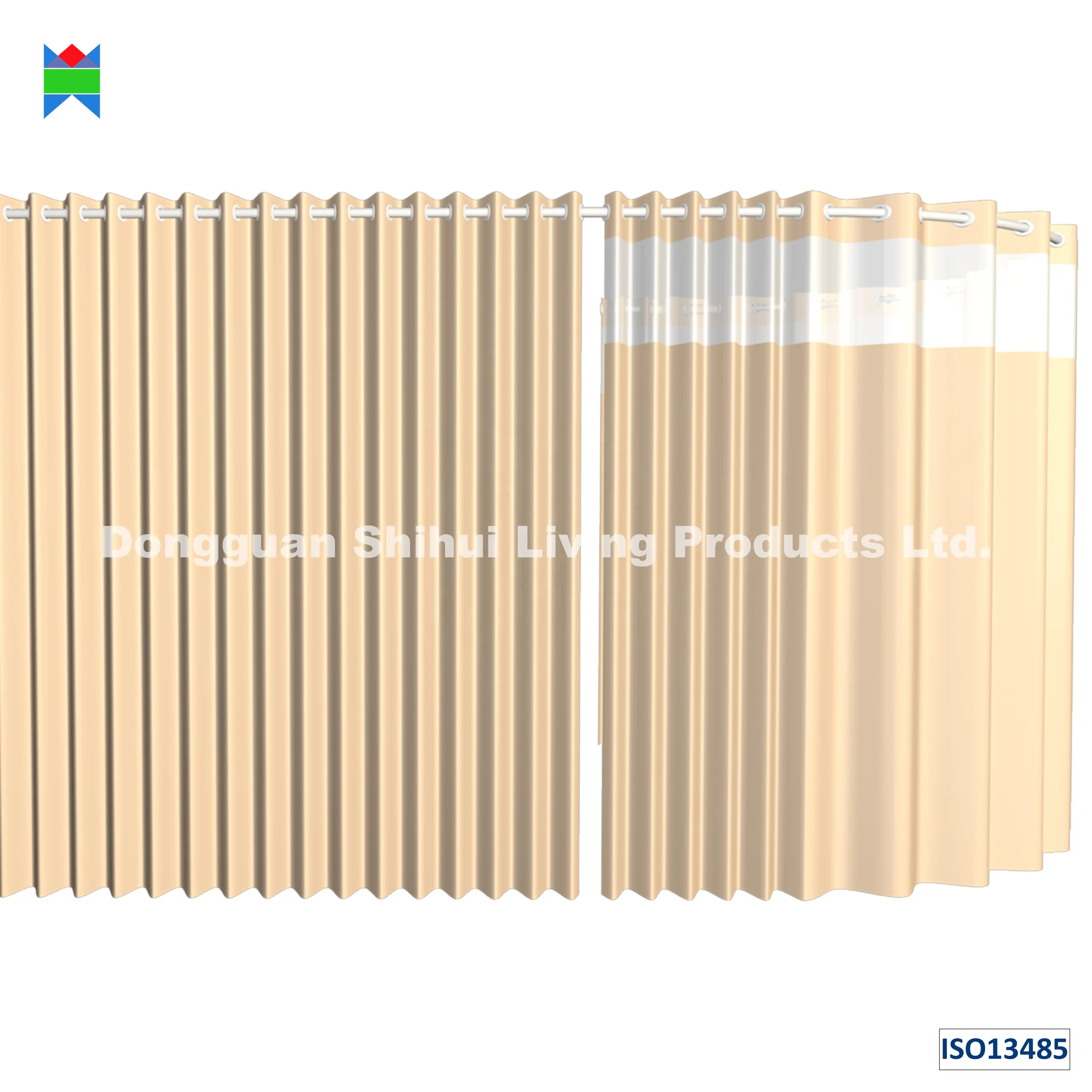 Medical anti-bacterial shield curtain suitable for hospitals clinics and nursing houses with ISO 22196:2011