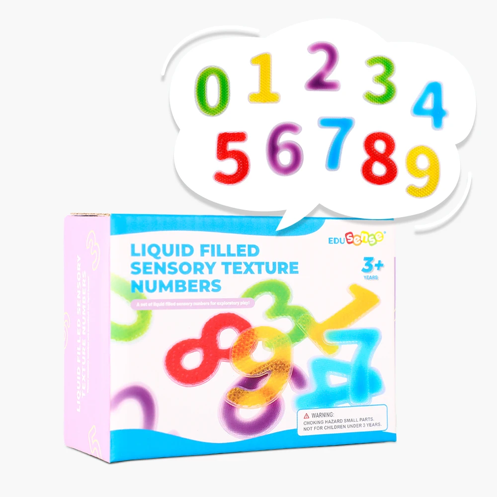 Customized Texture Liquid Number Sensory Toys With Package Montessori Educational Squeeze Fidget Toys