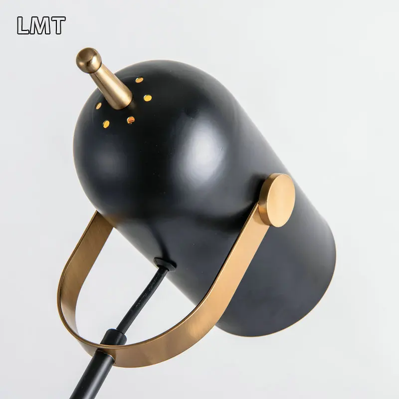 Home decor designers table lamps marble base study room desk lamp hotel bedside black gold luxury modern minimalist table lamp