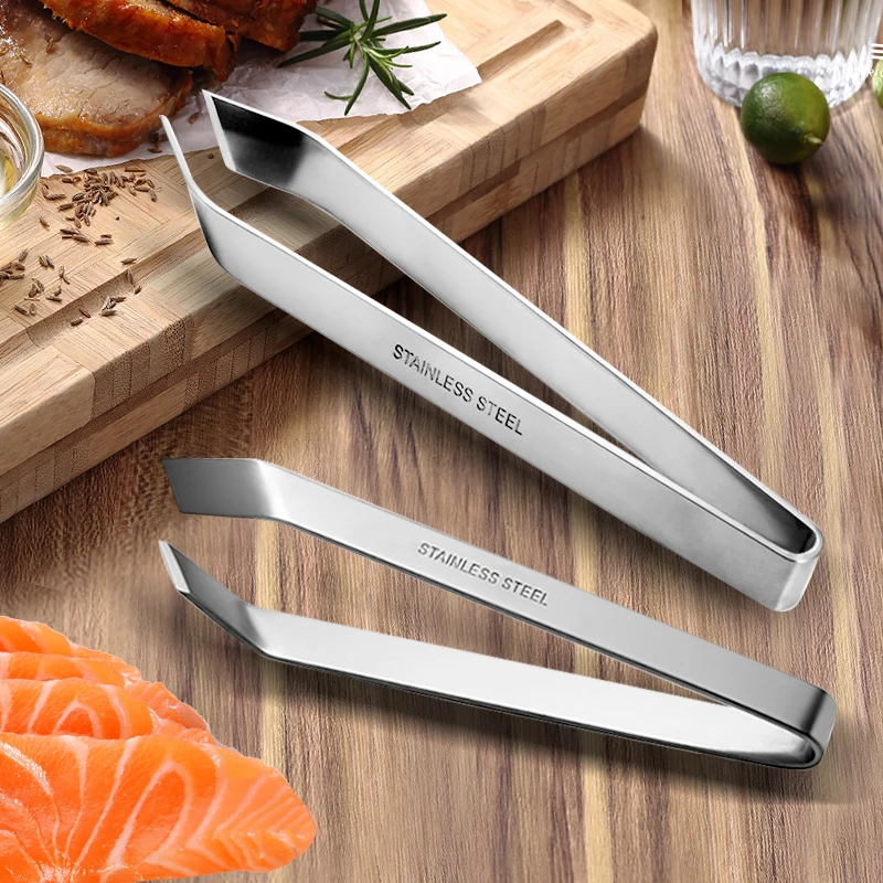 Kitchen Durable 430 Stainless Steel Fish Bone Remover chicken fur tweezers